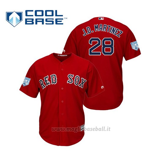 Maglia Baseball Uomo Boston Red Sox J.d. Martinez Cool Base Entrenamiento De Primavera 2019 Rosso